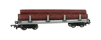 BACHMANN SODOR LOGGING COMPANY FLAT WAGON W/LOGS, THOMAS & FRIENDS, HO SCALE