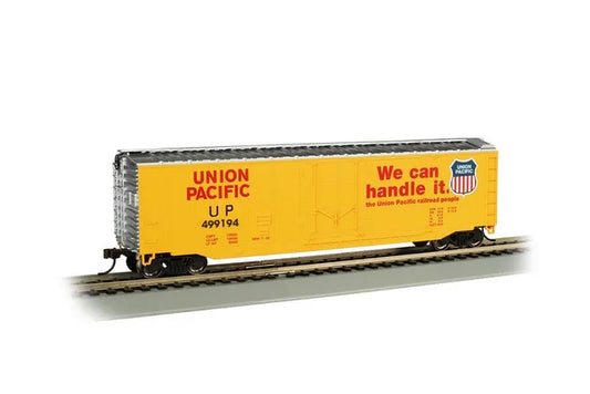 BACHMANN UNION PACIFIC #499194 50FT P/DOOR B/CAR. WE CAN HANDLE IT. HO SCALE