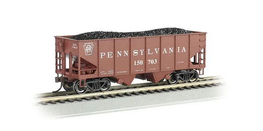 BACHMANN PRR #150703 USRA 55 TON O/SIDEBRACED HOPPER + LOAD. HO SCALE