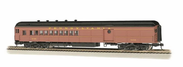 BACHMANN PRR POSTWAR #5159 ROUND DOOR WINDOW, RED/YEL 72FT COMBINE HO SCALE