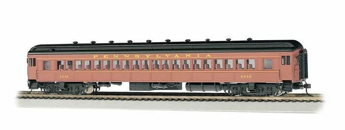 BACHMANN #13707 PRR POSTWAR #4536 TUSCANRED/YEL, 72FT COACH, HO SCALE