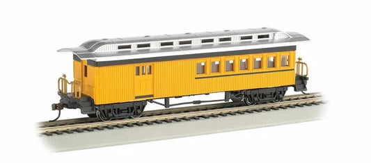 BACHMANN COMBINE 1860-80 PAINTED, UNLETTERED YELLOW, DUCKBILL ROOF, HO SCALE