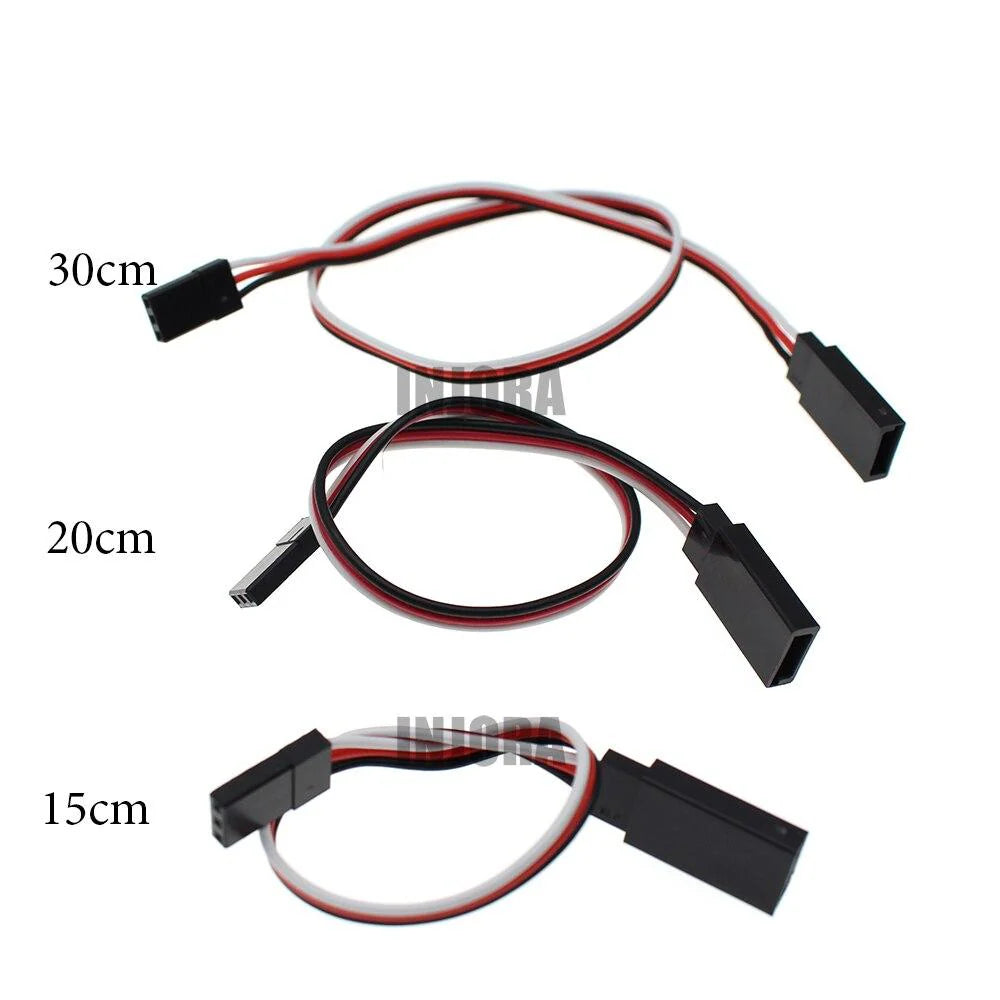 INJORA 1PCS 15/20/30cm RC Servo Extension Wire Cable for Futaba JR Male to Female