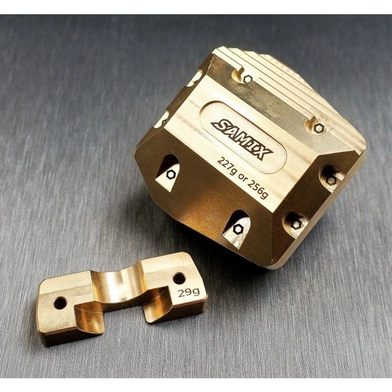 SCX-6 brass diff. cover (gold color with adjust weight)