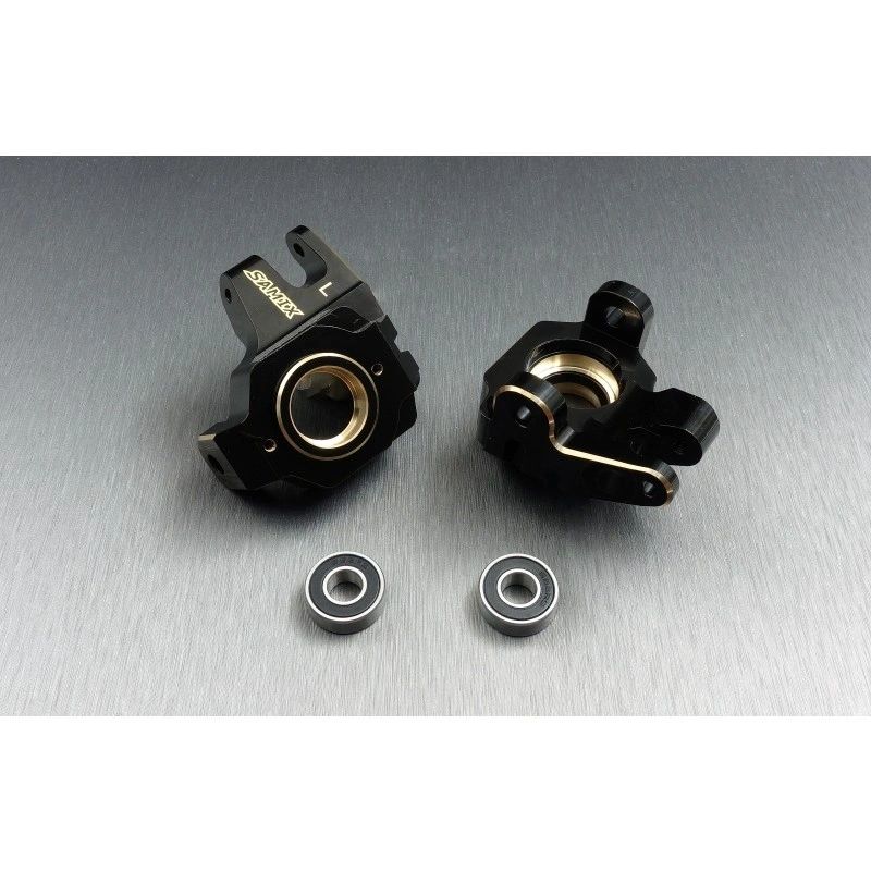 SCX-6 brass heavy steering knuckle (Black color)