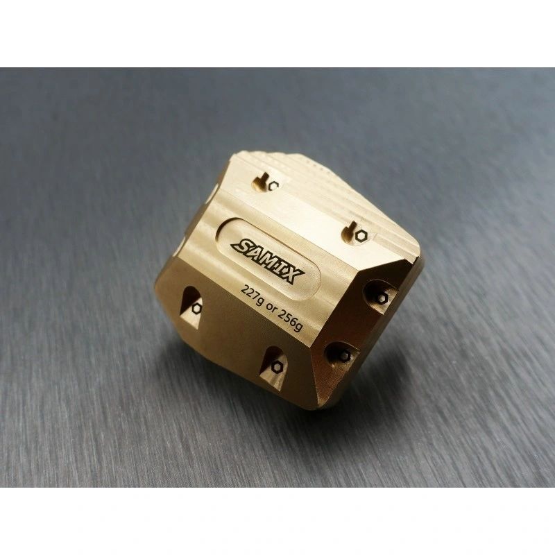 SCX-6 brass diff. cover (gold color with adjust weight)