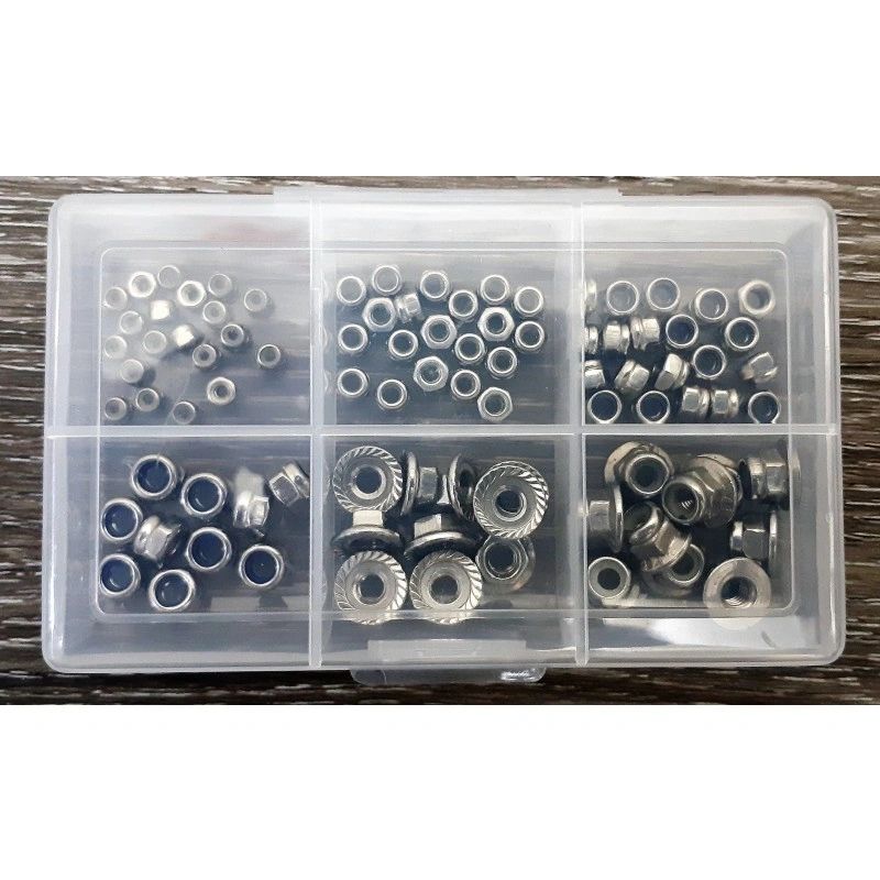 90pcs stainless steel lock nut (with plastics box)