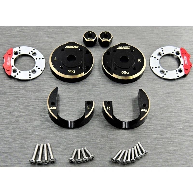 SCX10-3 brass portal cover set & scale brake rotor caliper & 8mm hex set