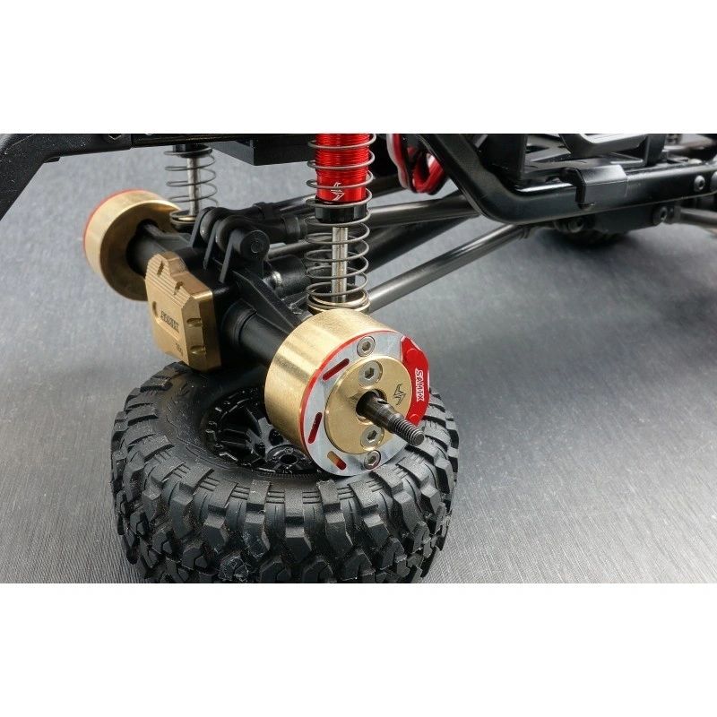 TRX-4M brass rear brake adapter (gold color) (with scale brake rotor & caliper set)