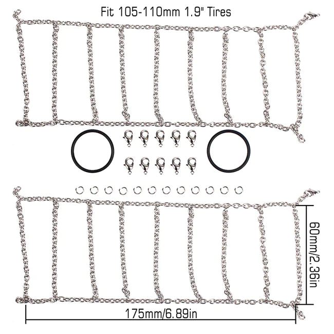 Rc Snow Chain INJORA 2PCS Metal Snow Chain for 1.9 inch RC Crawler Tires – Outback ...