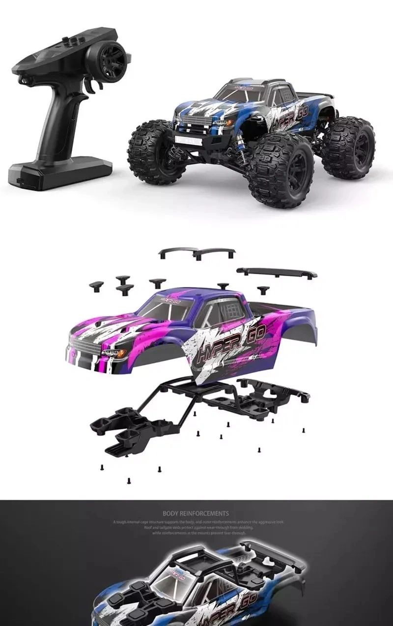 H16H 1:16 MJX Hyper Go 4WD Remote Control Car Electric High Speed Truggy With GPS RTR